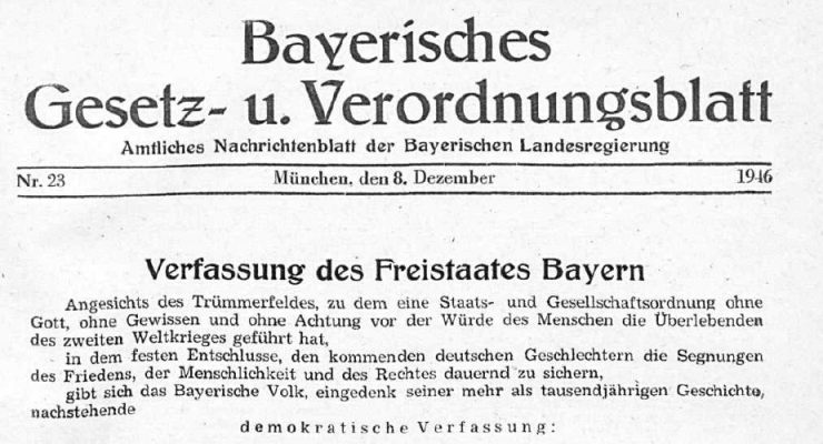 Zum 100. Geburtstag der Bayerischen Verfassung und dem Ende der Monarchie Zum 100. Geburtstag der Bayerischen Verfassung und dem Ende der Monarchie